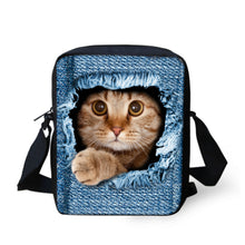 FORUDESIGNS Women Messenger Bags 3D Denim Animal Shoulder Handbag