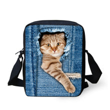 FORUDESIGNS Women Messenger Bags 3D Denim Animal Shoulder Handbag