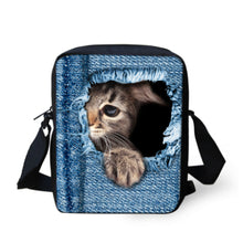 FORUDESIGNS Women Messenger Bags 3D Denim Animal Shoulder Handbag
