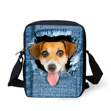 FORUDESIGNS Women Messenger Bags 3D Denim Animal Shoulder Handbag