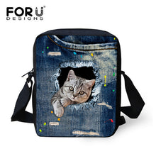 FORUDESIGNS Women Messenger Bags 3D Denim Animal Shoulder Handbag