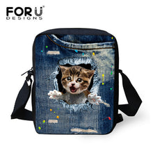 FORUDESIGNS Women Messenger Bags 3D Denim Animal Shoulder Handbag