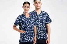 Hospital Beauty Salon Clinic Men Woman Doctor Medical Scrub Top Nurse Medical Uniform Health Care ONLY SHIRT Fresh Printing,120