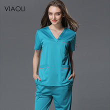 Viaoli Men Women Medical Clothes Nursing Clinic Tops / Pants Short Sleeve Surgical Scrubs Tops / Trousers Hospital Uniform