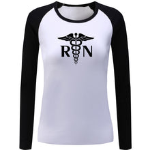 Registered Nurse RN Print Raglan Long Sleeve Funny T Shirt Women Loose Cotton Girl's Ladies T-shirts Vacation Tshirt Basic Tops