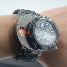 New Metal Portable USB Electronic Lighter with Watch Windproof