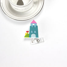 Lovely Heart Clouds House Design Nurse Retractable Badge Reel Pull ID Card 3D Badge Holder Belt Clip Hospital School Office