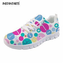 INSTANTARTS Spring Nurse Flat Shoes Women Cute Cartoon Nurses Printed Women's Sneakers Shoes Breathable Mesh Flats Female Shoes