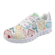 INSTANTARTS 2018 New Cartoon Nurse Printed Women's Flat Shoes Summer Breathable Mesh Sneakers Ladies Fashion Lace Up Flats Girls