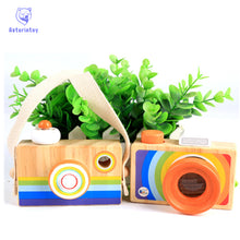 Toy Camera Cute Cartoon Baby kaleidoscope Wooden Toy Kid Christmas Birthday Room Decor Photography Wooden Camera Gift Playing