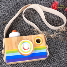 Toy Camera Cute Cartoon Baby kaleidoscope Wooden Toy Kid Christmas Birthday Room Decor Photography Wooden Camera Gift Playing