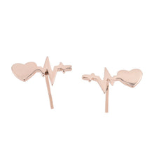 Fashion Women Girl Heart Electrocardiogram Shape Stud Earrings Heart Beat Doctor Nurse Metal Earring Jewelry