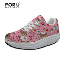 FORUDESIGNS 3D Medicine Bottle Print Women's Nursing Spring Platform Shoes