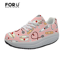 FORUDESIGNS 3D Medicine Bottle Print Women's Nursing Spring Platform Shoes