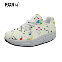 FORUDESIGNS 3D Medicine Bottle Print Women's Nursing Spring Platform Shoes