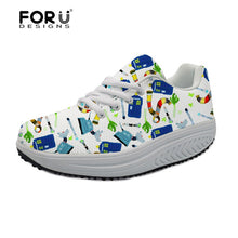 FORUDESIGNS 3D Medicine Bottle Print Women's Nursing Spring Platform Shoes