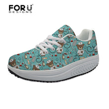 FORUDESIGNS 3D Medicine Bottle Print Women's Nursing Spring Platform Shoes