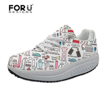 FORUDESIGNS 3D Medicine Bottle Print Women's Nursing Spring Platform Shoes