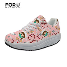FORUDESIGNS 3D Medicine Bottle Print Women's Nursing Spring Platform Shoes