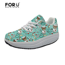 FORUDESIGNS 3D Medicine Bottle Print Women's Nursing Spring Platform Shoes