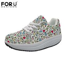 FORUDESIGNS 3D Medicine Bottle Print Women's Nursing Spring Platform Shoes