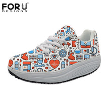 FORUDESIGNS 3D Medicine Bottle Print Women's Nursing Spring Platform Shoes