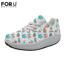 FORUDESIGNS 3D Medicine Bottle Print Women's Nursing Spring Platform Shoes