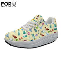 FORUDESIGNS 3D Medicine Bottle Print Women's Nursing Spring Platform Shoes