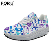 FORUDESIGNS 3D Medicine Bottle Print Women's Nursing Spring Platform Shoes