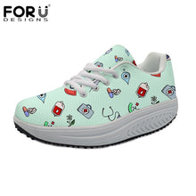 FORUDESIGNS 3D Medicine Bottle Print Women's Nursing Spring Platform Shoes