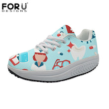 FORUDESIGNS 3D Medicine Bottle Print Women's Nursing Spring Platform Shoes