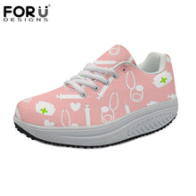 FORUDESIGNS 3D Medicine Bottle Print Women's Nursing Spring Platform Shoes