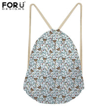 FORUDESIGNS Pink Drawstring Women Backpack Small Cartoon Nurses Printed Women Softback Bagpack School Girls Drawstring Bags Bag