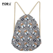 FORUDESIGNS Pink Drawstring Women Backpack Small Cartoon Nurses Printed Women Softback Bagpack School Girls Drawstring Bags Bag