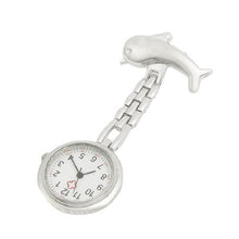 YCYS  High Quality cute Clip-on Brooch Dolphin fob Watches Fashion Round silver Women girls watches nurse watch