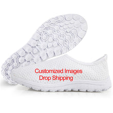 INSTANTARTS 2018 Summer Women Slip-on Flat Shoes Nursing Pattern Breathable Ladies Sneaker Shoes Fashion Air Mesh Woman Flats