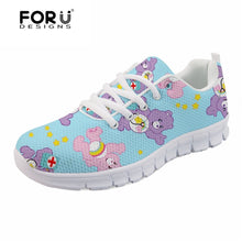 FORUDESIGNS Casual Women Flats Shoes Cartoon Nurses Bear Pattern Female Light Mesh Shoes Cute Nurse 3D Print Women's Sneakers