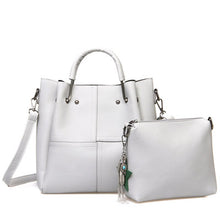 Striped Patchwork Shoulder Bags Fashion Pu Leather 2 pcs Composite Bag Famous Set