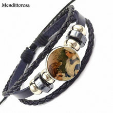Mendittorosa The Red Cross Doctor Nurse For Girls Wholesale Statement Black Leather Bracelet Bangle Handmade