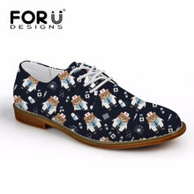 FORUDESIGNS Fashion Men Oxfords Shoes Cute Cartoon Nurse Bear Pattern Casual Men's Leather Oxfords Shoes Flats Zapatos Hombre