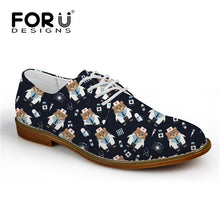 FORUDESIGNS Fashion Men Oxfords Shoes Cute Cartoon Nurse Bear Pattern Casual Men's Leather Oxfords Shoes Flats Zapatos Hombre