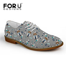 FORUDESIGNS Fashion Men Oxfords Shoes Cute Cartoon Nurse Bear Pattern Casual Men's Leather Oxfords Shoes Flats Zapatos Hombre
