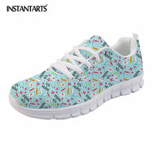 INSTANTARTS Spring Nurse Flat Shoes Women Cute Cartoon Nurses Printed Women's Sneakers Shoes Breathable Mesh Flats Female Shoes