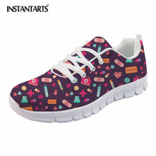 INSTANTARTS Spring Nurse Flat Shoes Women Cute Cartoon Nurses Printed Women's Sneakers Shoes Breathable Mesh Flats Female Shoes