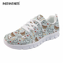 INSTANTARTS Spring Nurse Flat Shoes Women Cute Cartoon Nurses Printed Women's Sneakers Shoes Breathable Mesh Flats Female Shoes