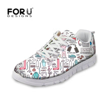 FORUDESIGNS Hot Sale Nurse Pattern Women Casual Sneakers Flats Female Cartoon Nurses Cute Women's Comfortable Shoes Girls Light