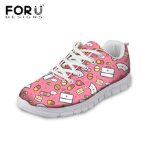 FORUDESIGNS Hot Sale Nurse Pattern Women Casual Sneakers Flats Female Cartoon Nurses Cute Women's Comfortable Shoes Girls Light