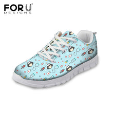 FORUDESIGNS Hot Sale Nurse Pattern Women Casual Sneakers Flats Female Cartoon Nurses Cute Women's Comfortable Shoes Girls Light
