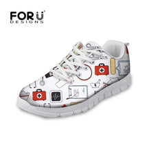 FORUDESIGNS Hot Sale Nurse Pattern Women Casual Sneakers Flats Female Cartoon Nurses Cute Women's Comfortable Shoes Girls Light
