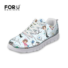 FORUDESIGNS Hot Sale Nurse Pattern Women Casual Sneakers Flats Female Cartoon Nurses Cute Women's Comfortable Shoes Girls Light